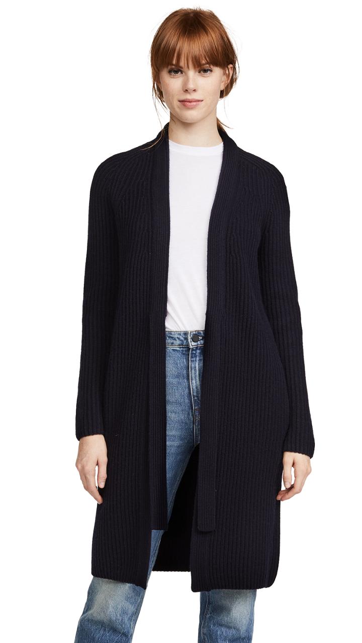 Vince Marled Raglan Ribbed Cardigan