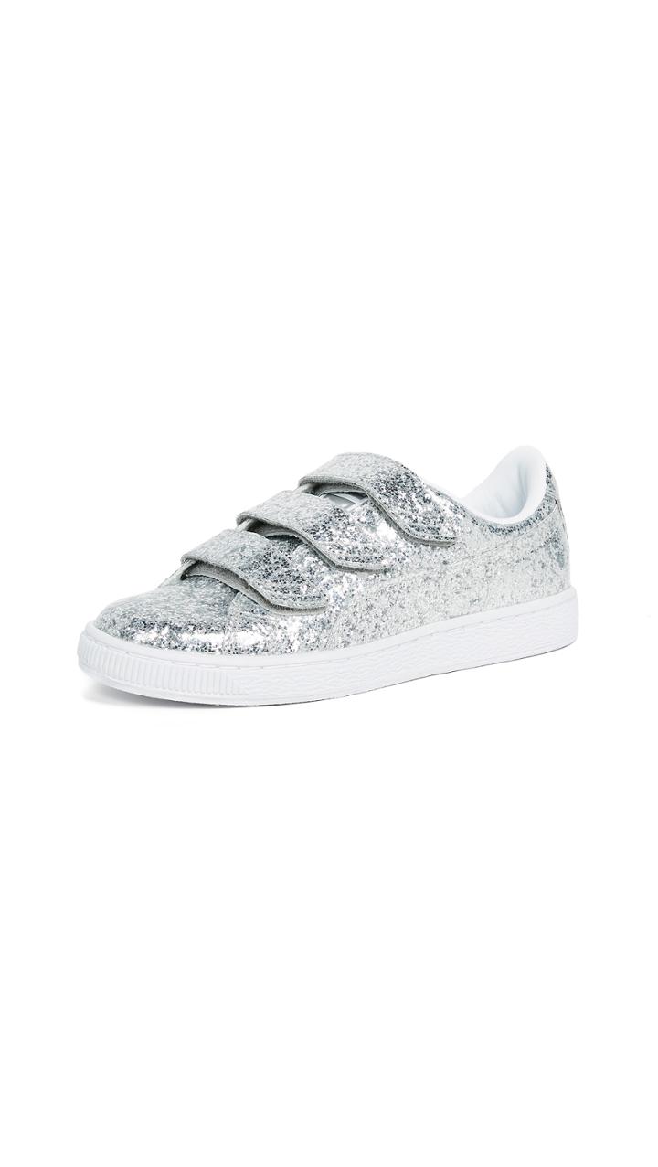 Puma Basket Strap Glitter Sneakers