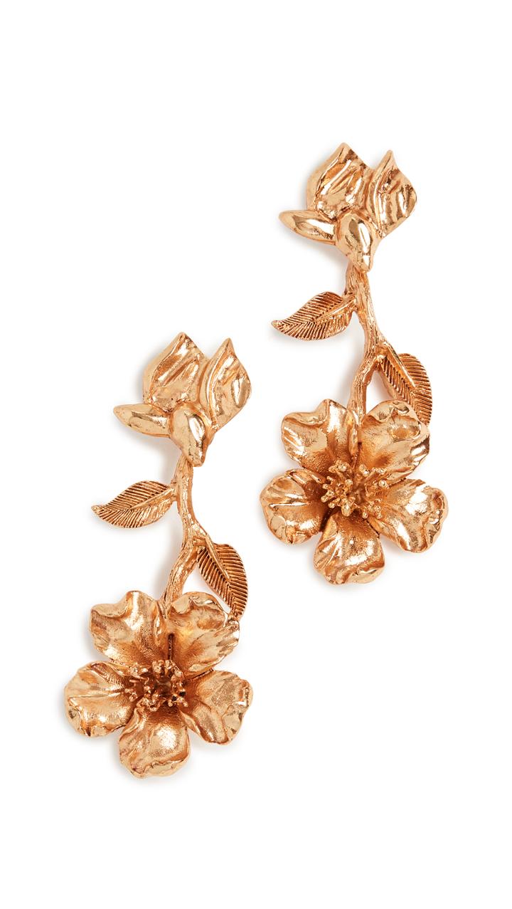 Oscar De La Renta Leaf Earrings