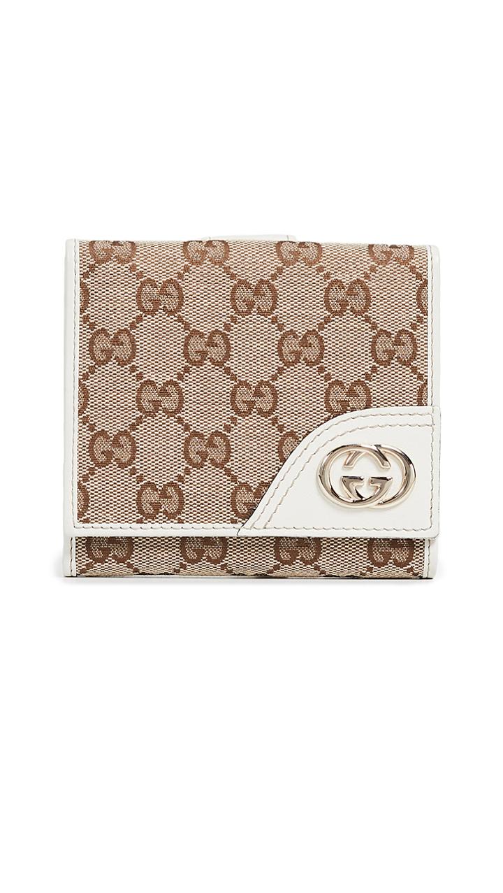 What Goes Around Comes Around Gucci Canvas Compact Wallet