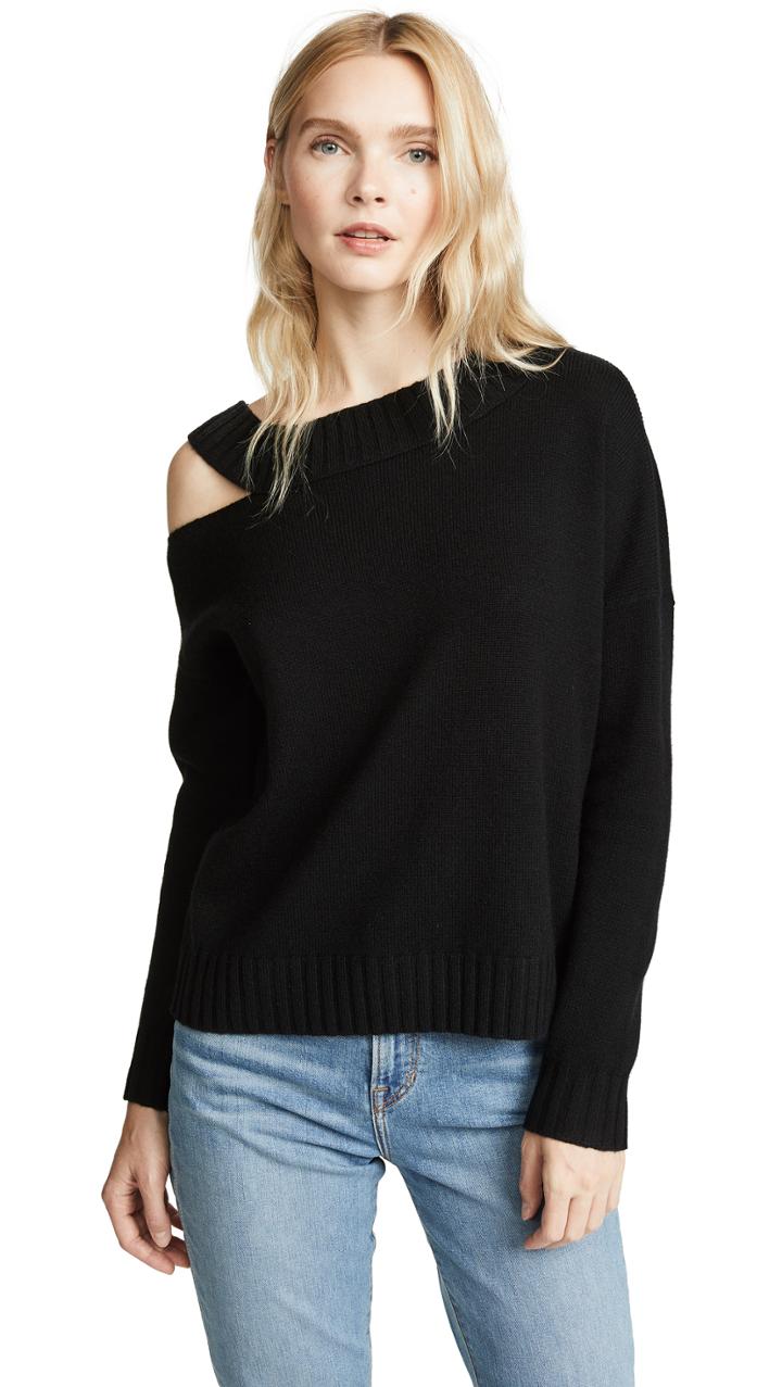 Vince Off Shoulder Slit Pullover