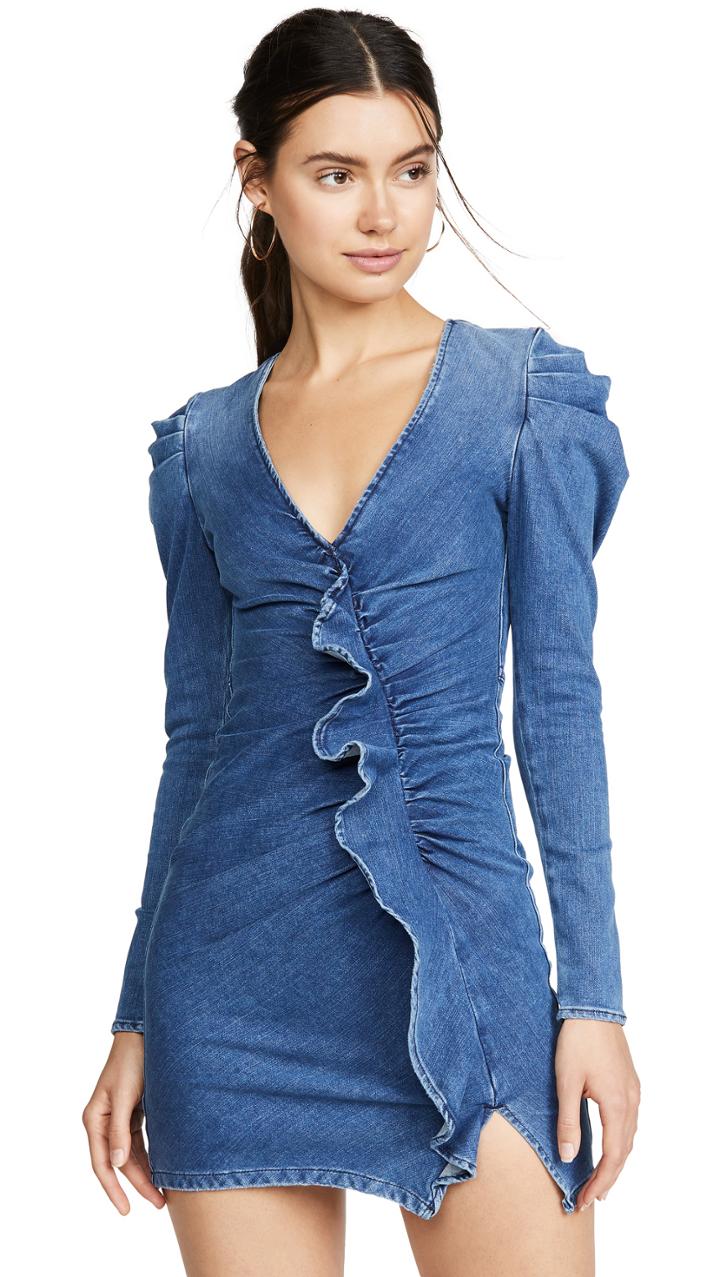 Jonathan Simkhai Classic Denim Ruffle Dress
