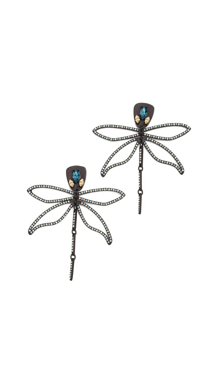 Tory Burch Small Embellished Dragonfly Earrings