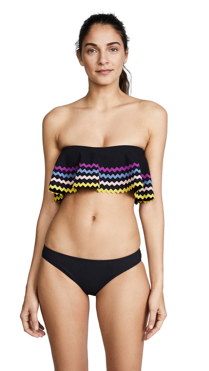 Karla Colletto Zola Bandeau Ruffle Top