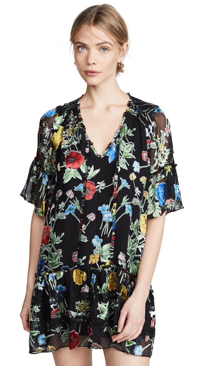 Alice Olivia Pauline Ruffle Tunic Dress
