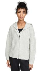James Perse Cropped Full Zip Cashmere Hoodie