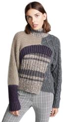 Kolor Mixed Media Turtleneck