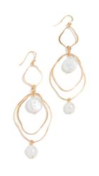 Chan Luu Gold Drop Earrings With Keshi Pearls