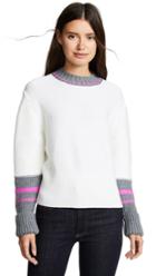 Jason Wu Grey Colorblock Crew Neck Long Sleeve Sweater