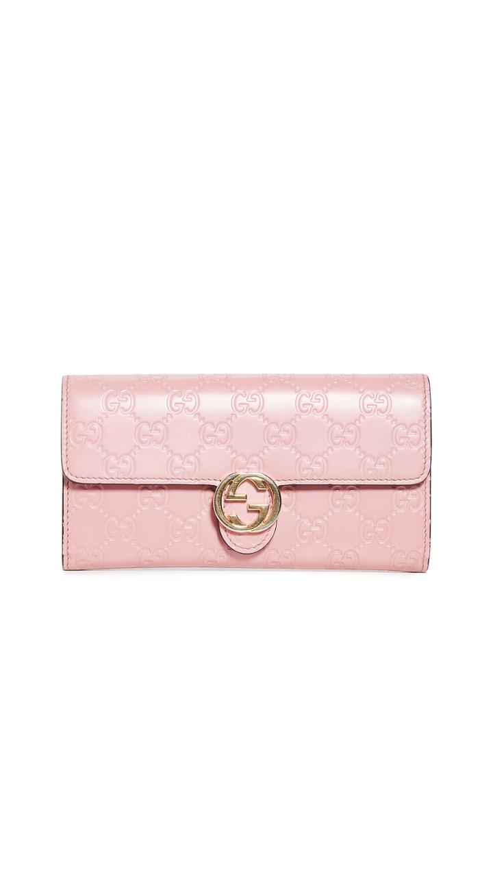 What Goes Around Comes Around Gucci Pink Guccissimia Iconic Signature Wallet