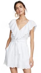 La Vie Rebecca Taylor Sleeveless Embroidery Linen Romper