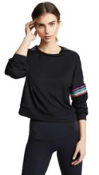 Terez Metallic Elastic Strap Long Sleeve Tee