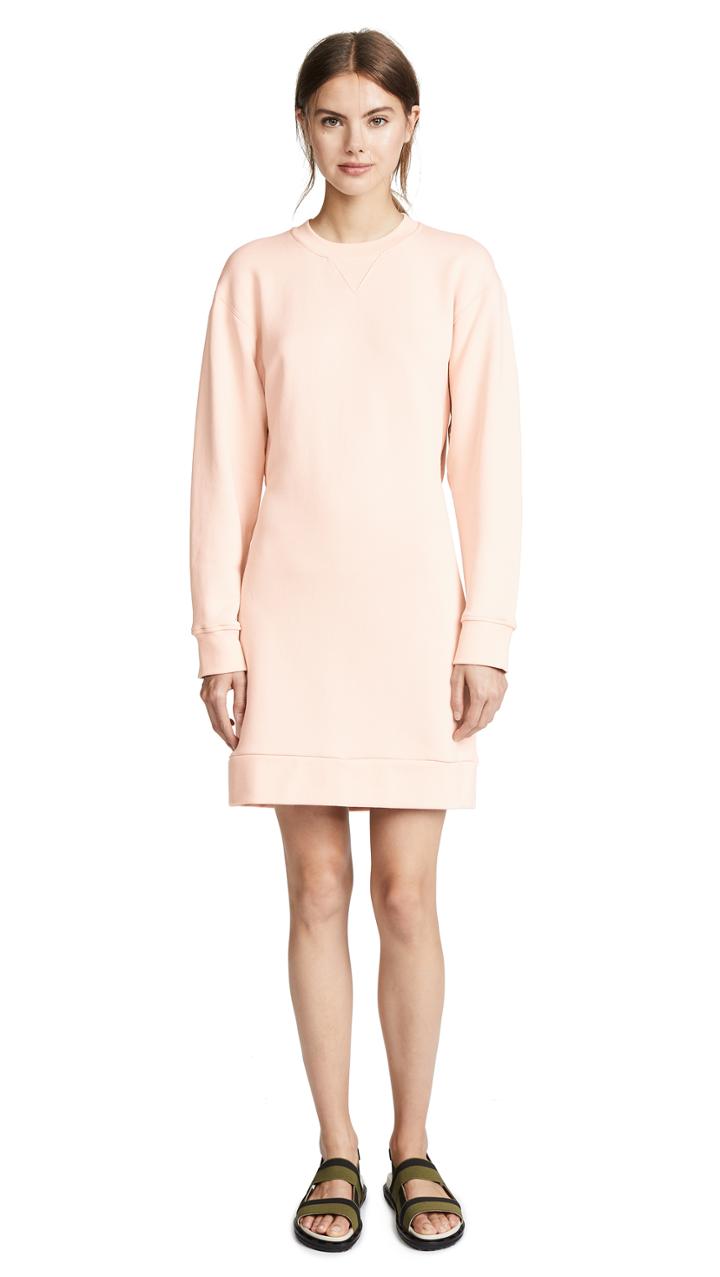 Tibi Open Back Sweatshirt Short Dress