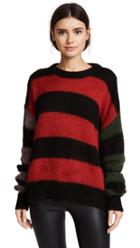 Aries Stripey Cropped Crew Sweater