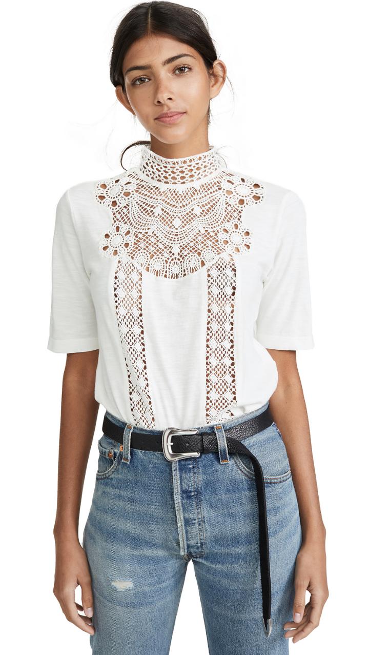 Scotch Soda Maison Scotch Lace Patch Tee
