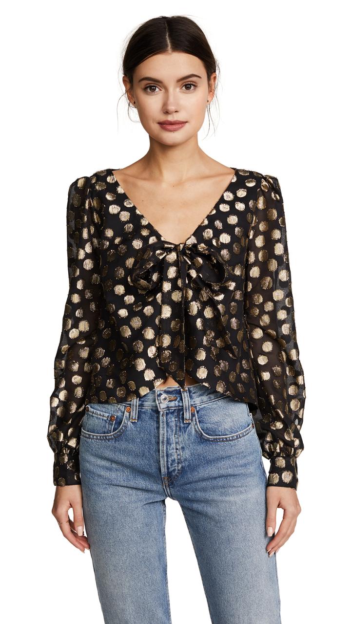 For Love Lemons Lottie Tie Front Blouse