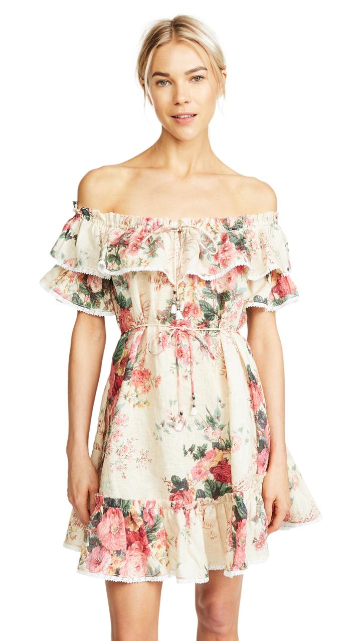 Zimmermann Laelia Frill Tier Short Dress