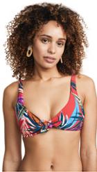 Red Carter Bow Front Triangle Bikini Top