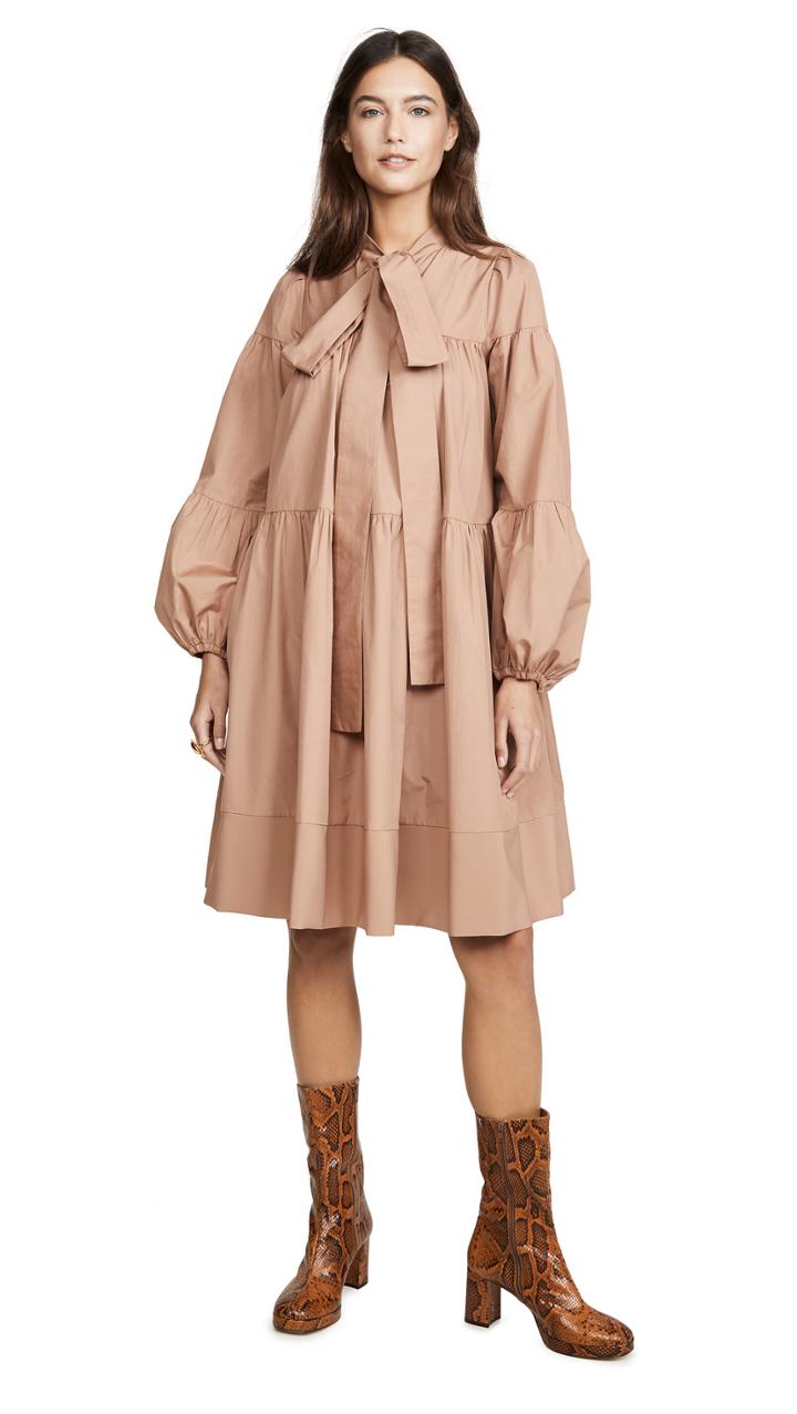No 21 Long Sleeve Dress With Tie