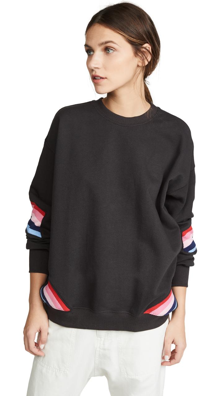 Spiritual Gangster Stripe Crew Neck Sweatshirt