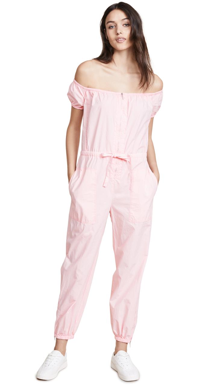 La Vie Rebecca Taylor Off Shoulder Parachute Jumpsuit