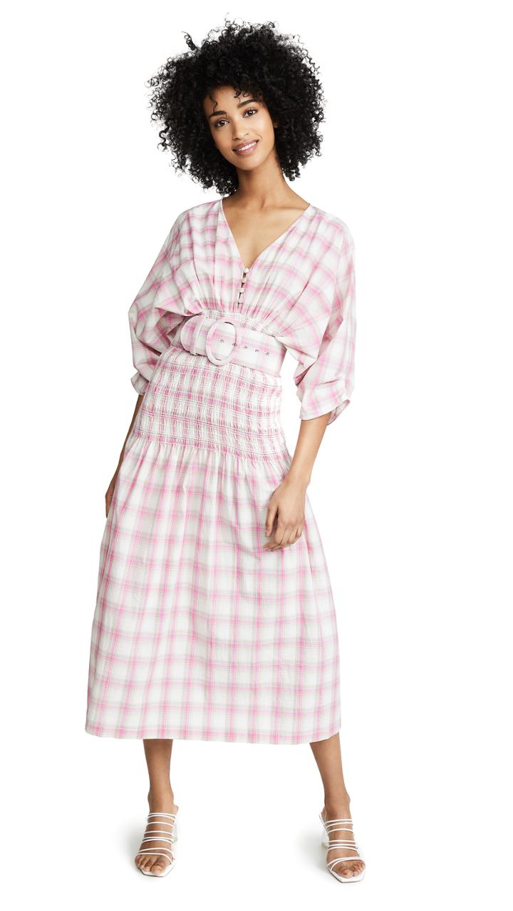 Nicholas Smocked Panel Dress