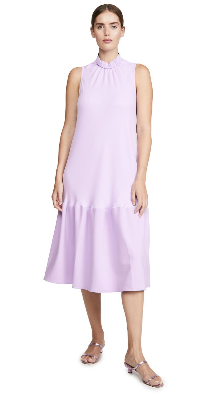 Tibi Sculpted Drape Long Dress