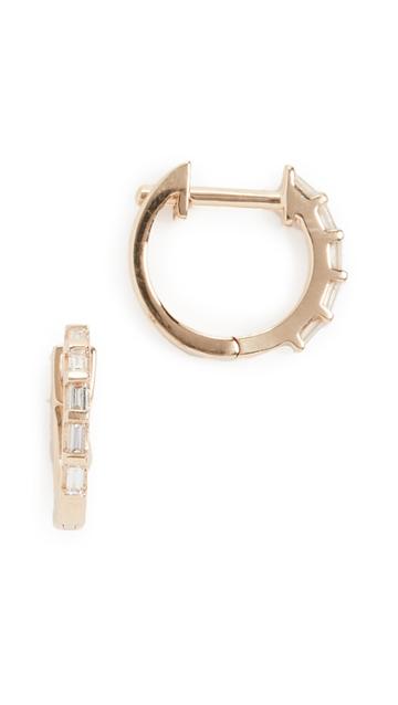 Ariel Gordon Jewelry 14k Baguette Diamond Huggies