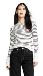 Theory Striped Boat Neck Sweater