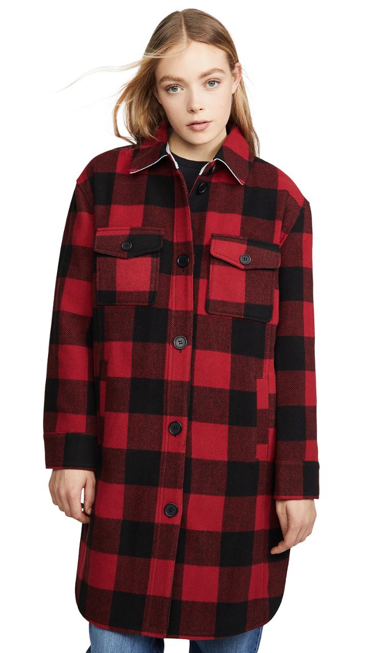 Avec Les Filles Buffalo Plaid Wool Shirt Jacket