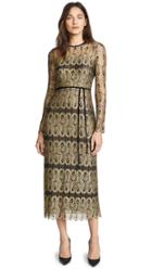 Yigal Azrouel Peacock Lace Dress With Open Back