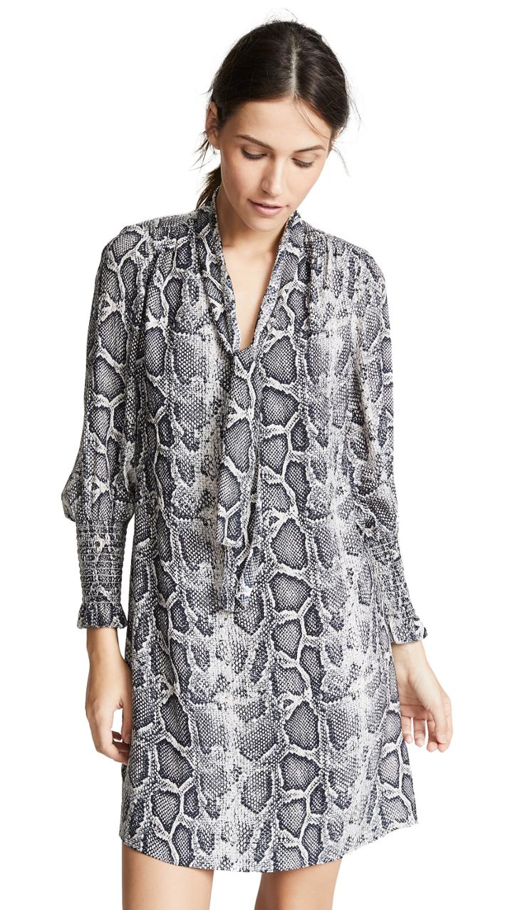 Rebecca Taylor Snake Tie Neck Dress