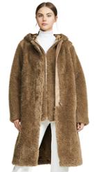 Helmut Lang Detachable Linear Faux Fur Coat