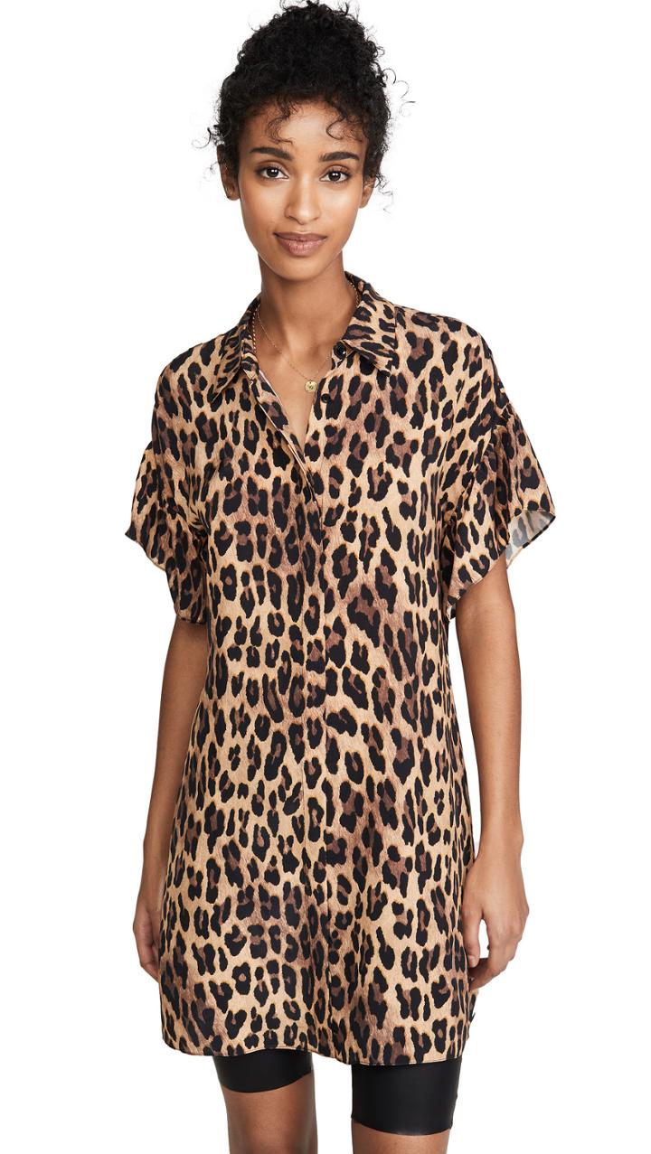 Alice Olivia Jude Ruffle Button Down Tunic Dress