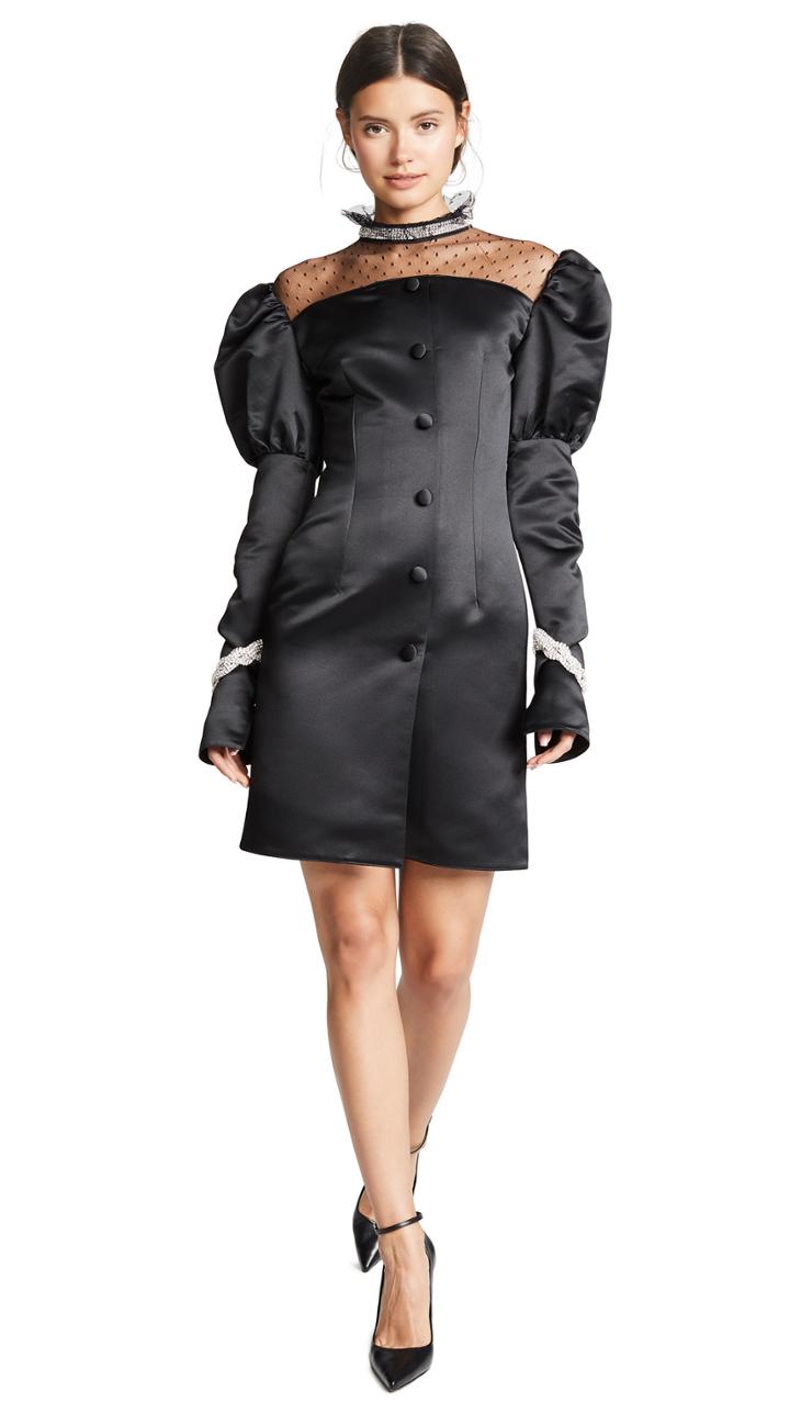 Marianna Senchina Net Shoulder Mini Dress