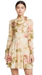 Zimmermann Espionage Silk Cowl Mini Dress