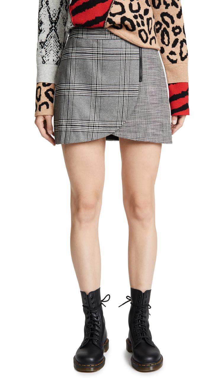 Alice Olivia Lennon Overlap Miniskirt