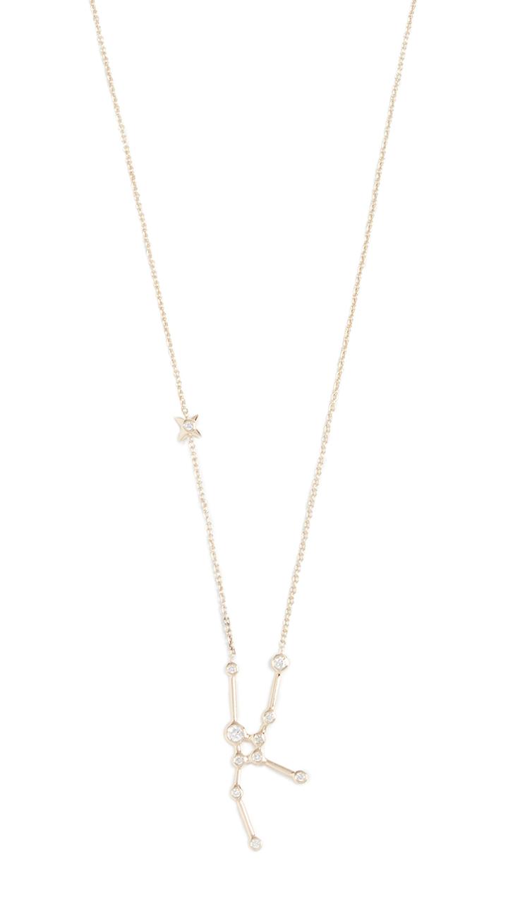 Lulu Frost 14k Gold Taurus Necklace With White Diamonds