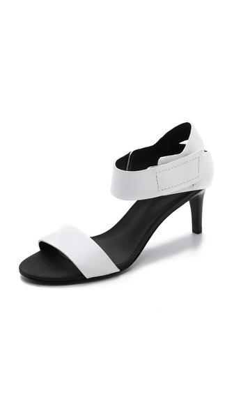 Tibi Baxter Mid Heel Sandals - White