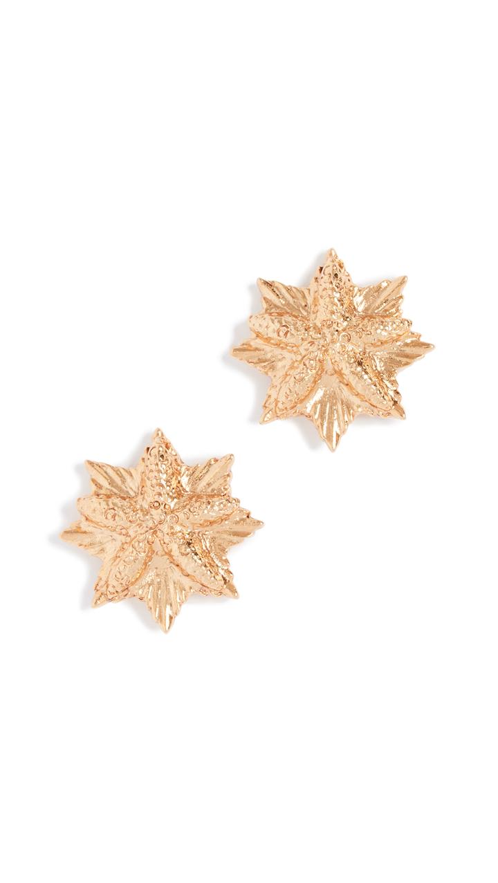 Oscar De La Renta Sea Charm Button Earrings