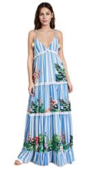 Rococo Sand Stripe Blossom Long Dress