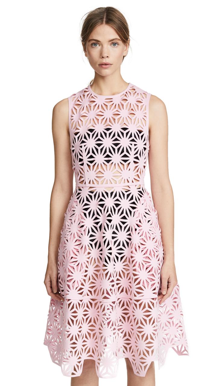 Paskal Fit And Flare Laser Cut Dress