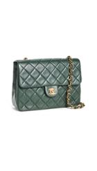 What Goes Around Comes Around Chanel Green Half Flap Small Bag