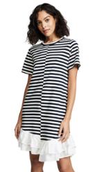 Clu Striped Dress With Silk Ruffle