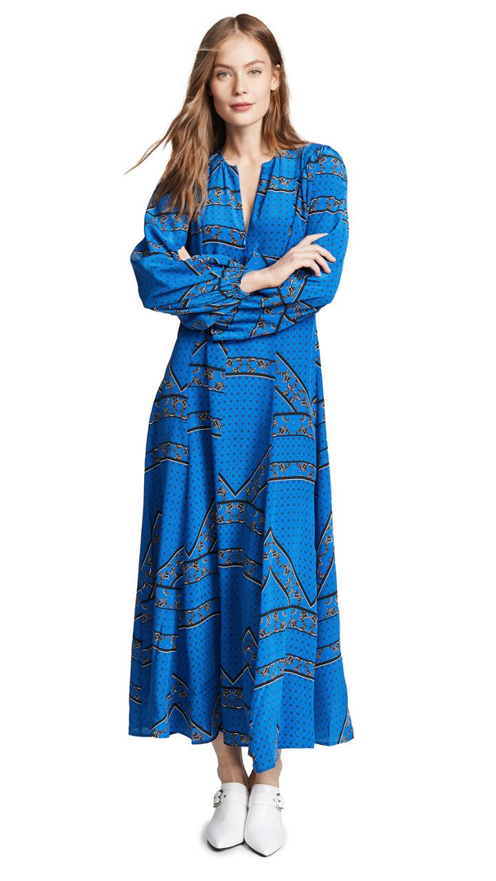 Ganni Sandwashed Silk Dress