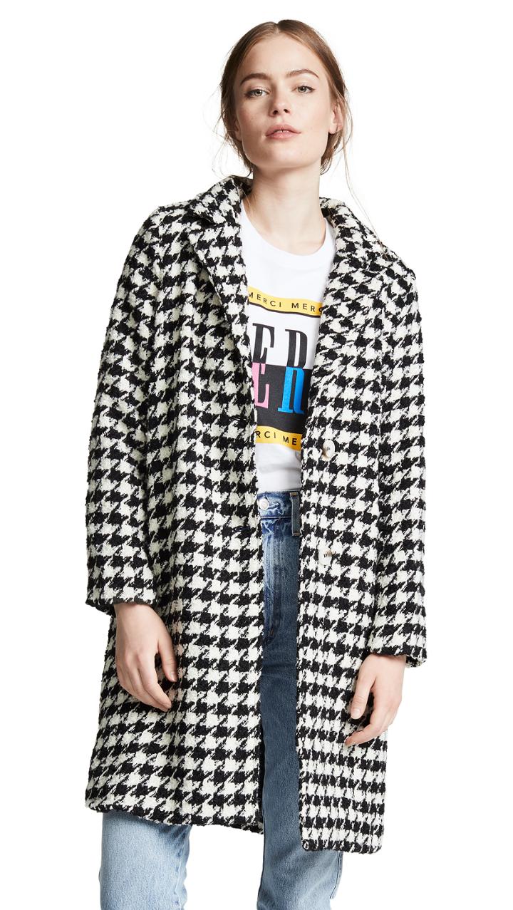 Moon River Plaid Tailored Coat