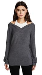 T By Alexander Wang Off The Shoulder Sweater With Inner Tank