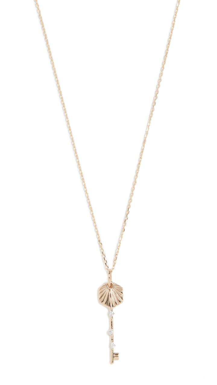 Adina Reyter 14k Small Hexagon Key Necklace