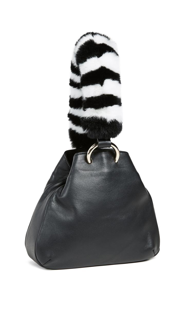 Les Petits Joueurs Holly Monocolor Fur Wristlet Pouch