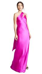 Michelle Mason One Shoulder Gown With Tie